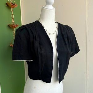 Vintage 40s 50s Black Bolero Cardigan